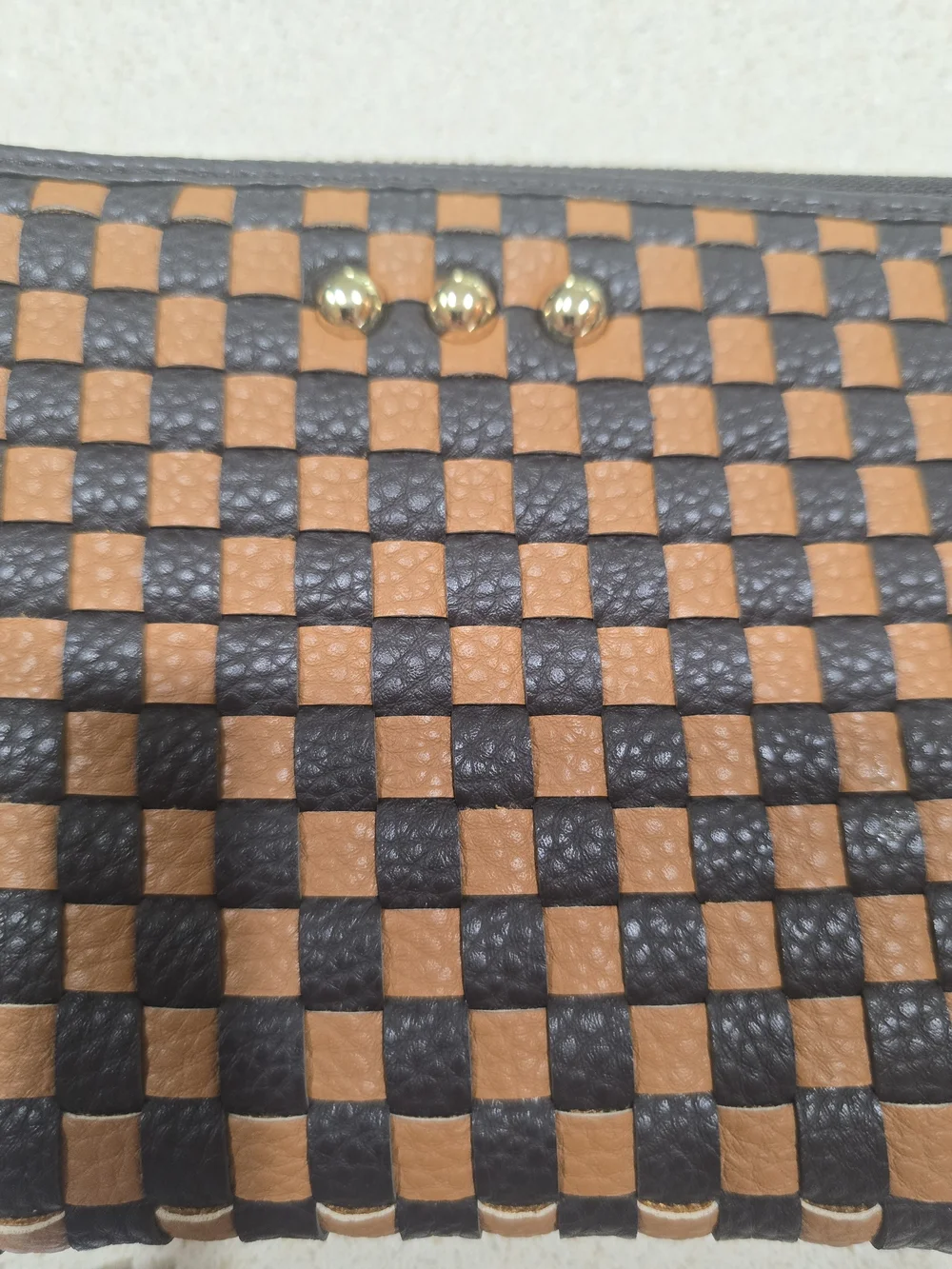 Pretty Simple Brown & Black Check Zip Card Holder